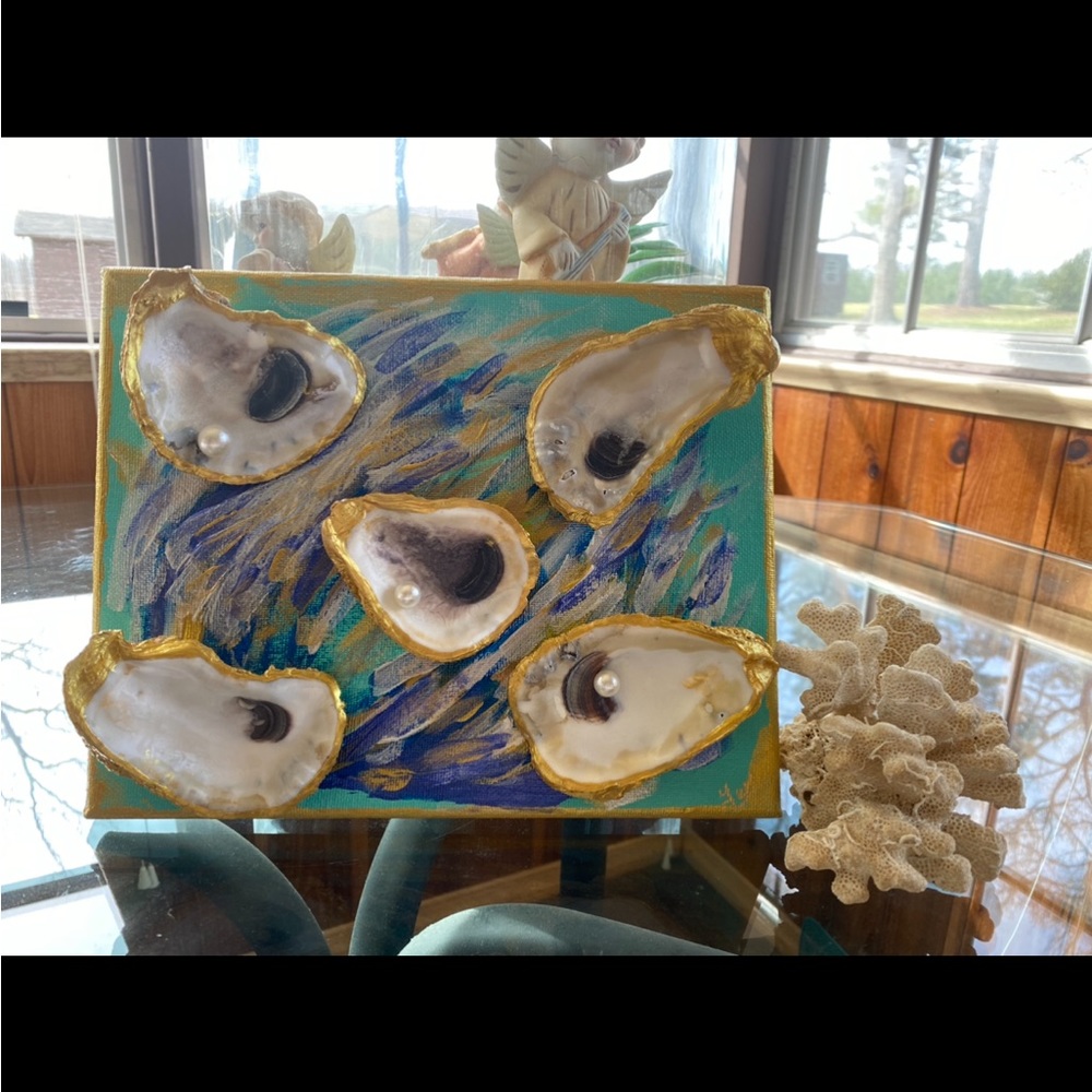 HANDMADE OYSTER 🦪 SHELL CANVAS ART 🖼️. - Picture 13 of 16